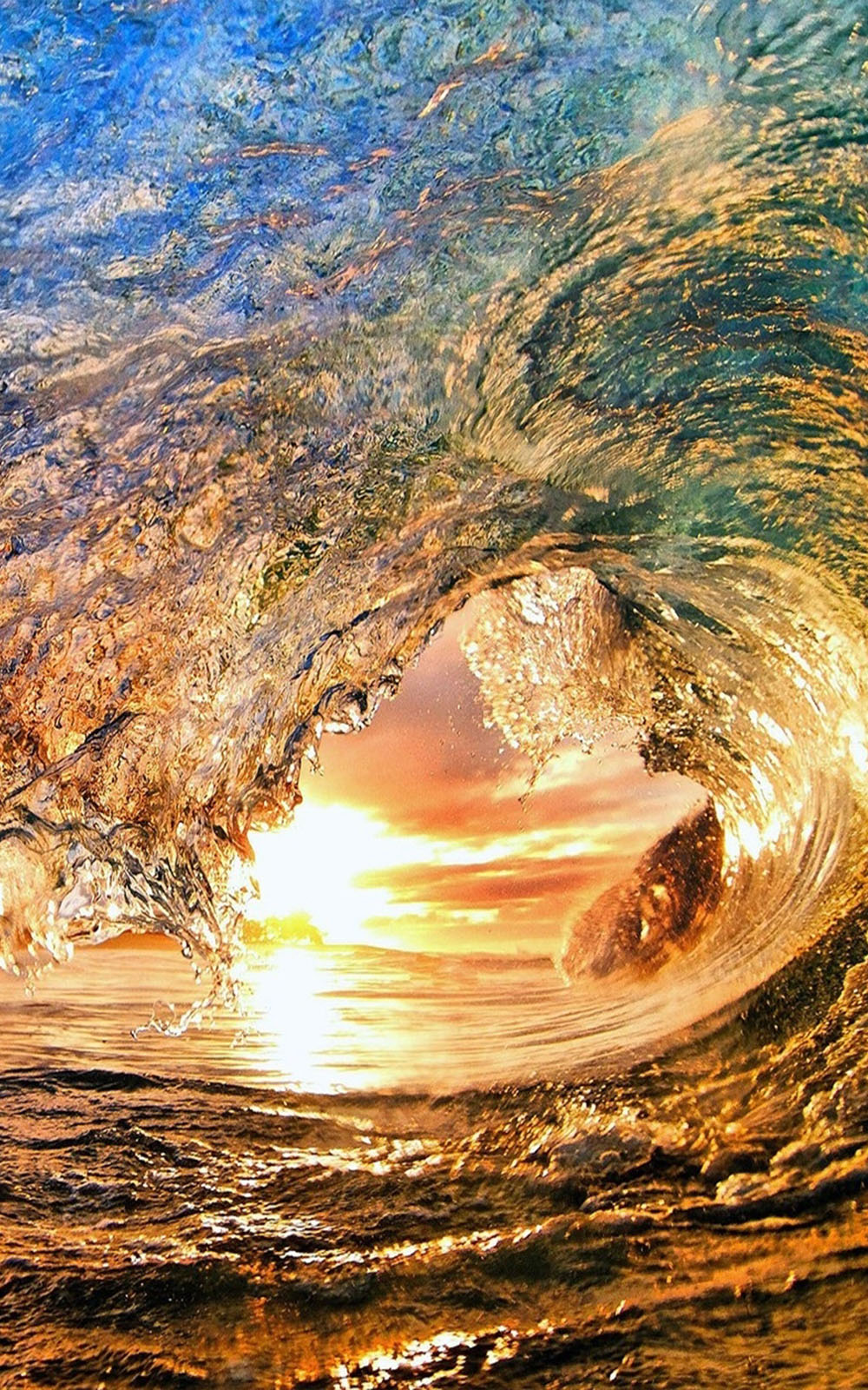 Amazing Sea Wave Sunset 4K Ultra HD Mobile Wallpaper