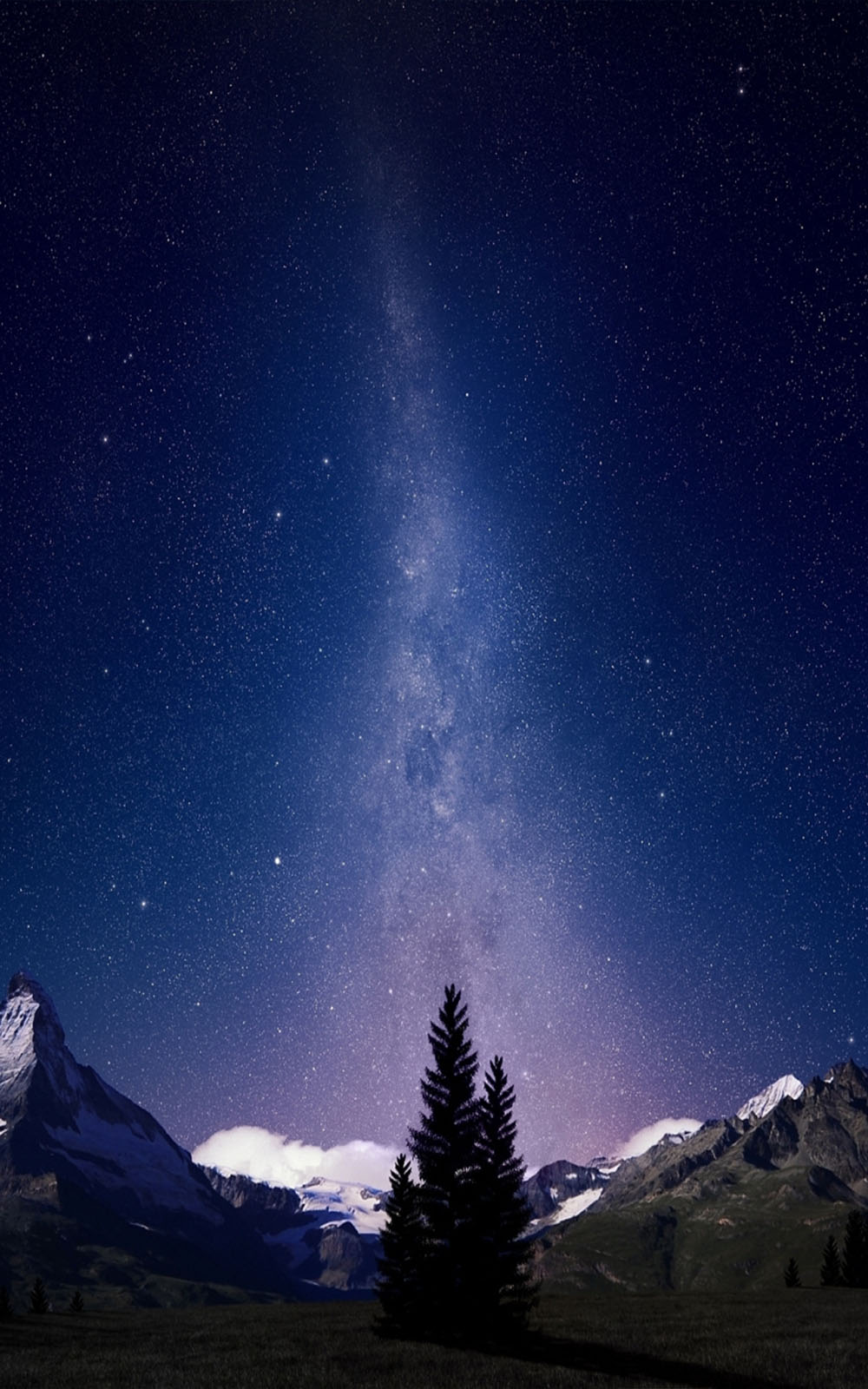 Milky Way Night Sky Mountains 4K Ultra HD Mobile Wallpaper
