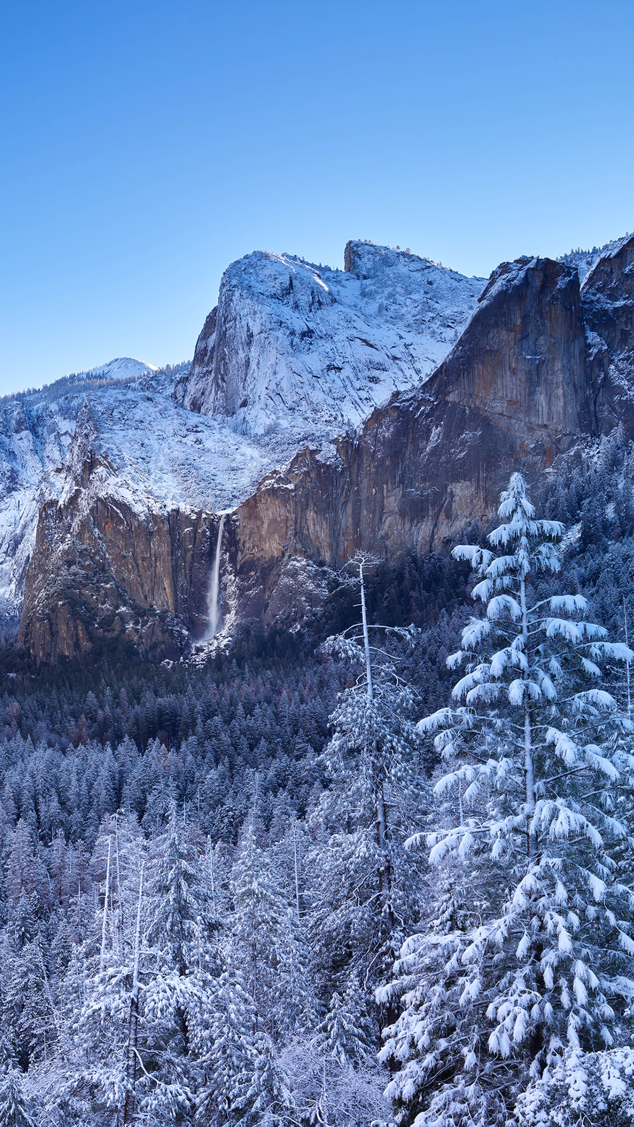 Yosemite National Park Winter Mountains 4K Ultra HD Mobile Wallpaper