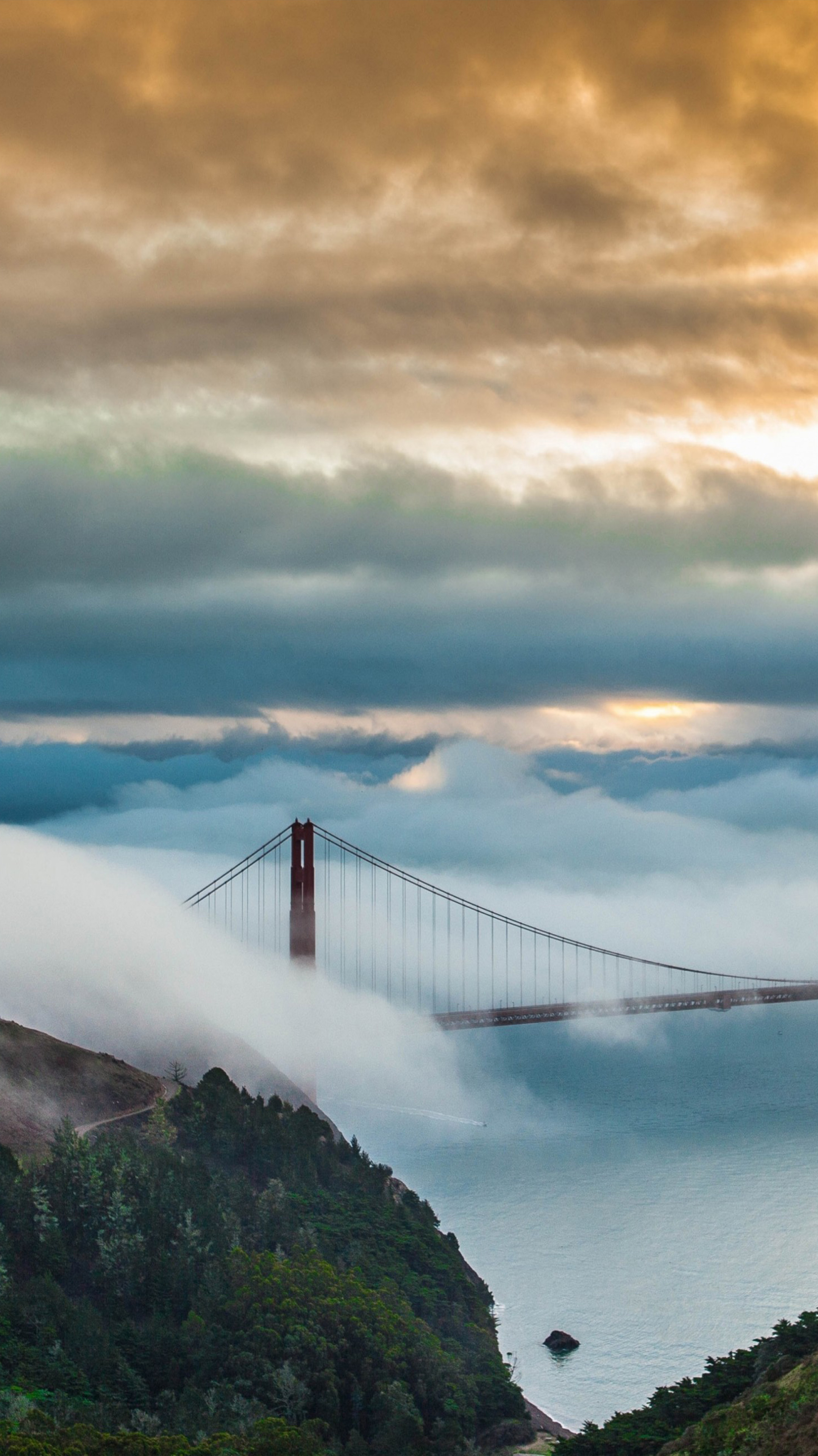 Download Golden Gate Bridge San Francisco Fog Morning Free Pure 4k