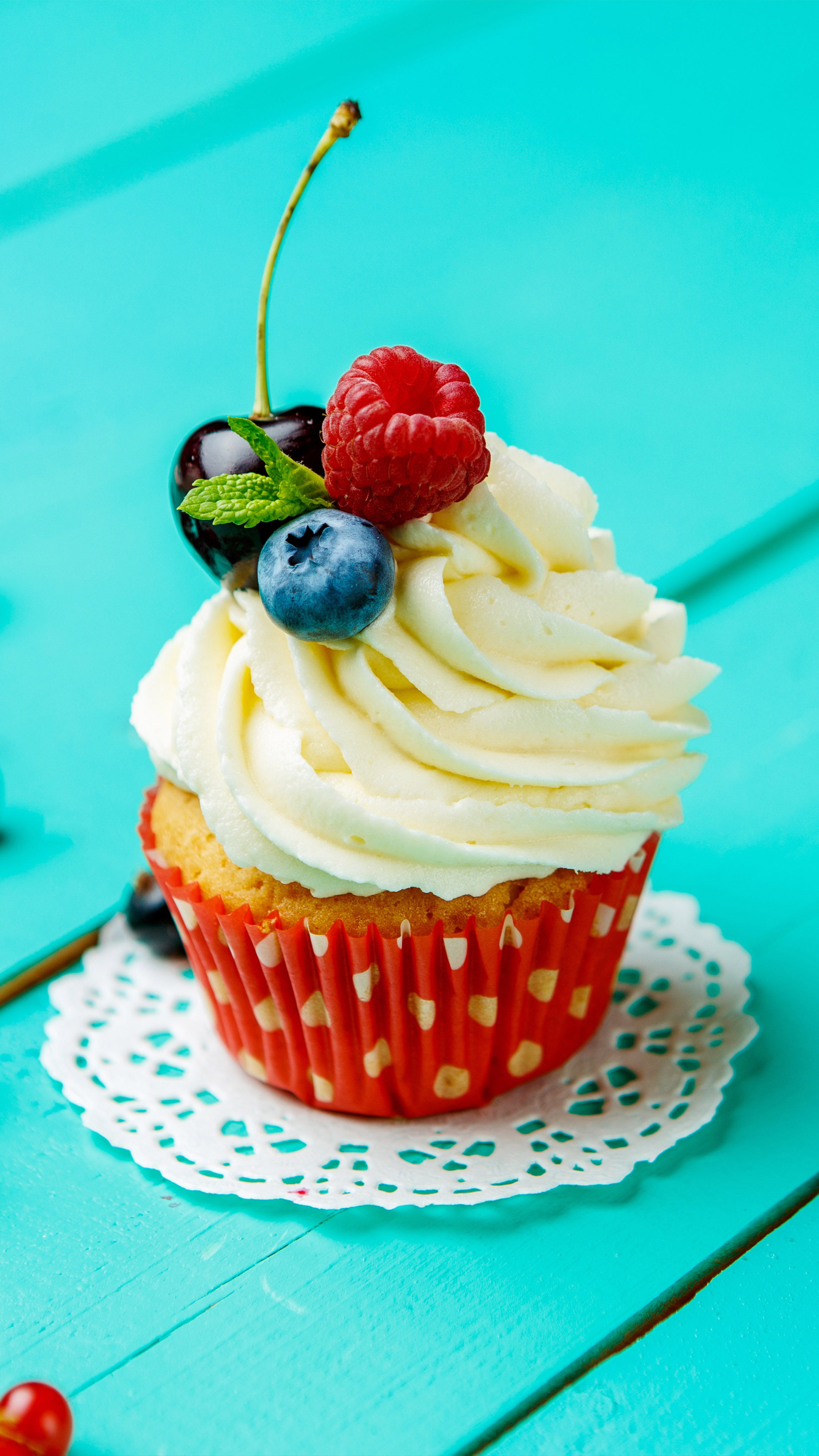 Cupcake Creams Fruits 4K Ultra HD Mobile Wallpaper
