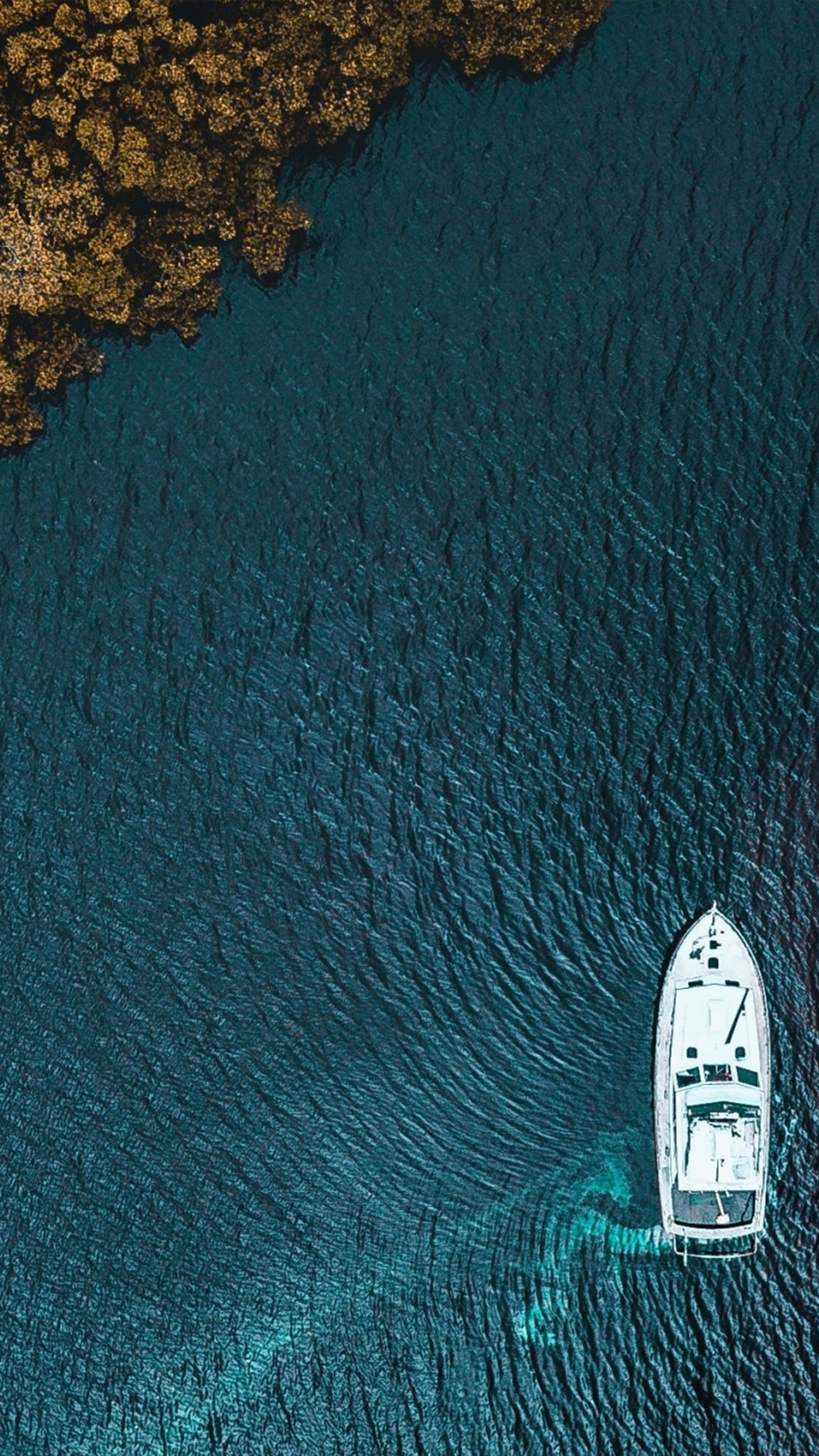 Boat Aerial View From Sky 4K Ultra HD Mobile Wallpaper