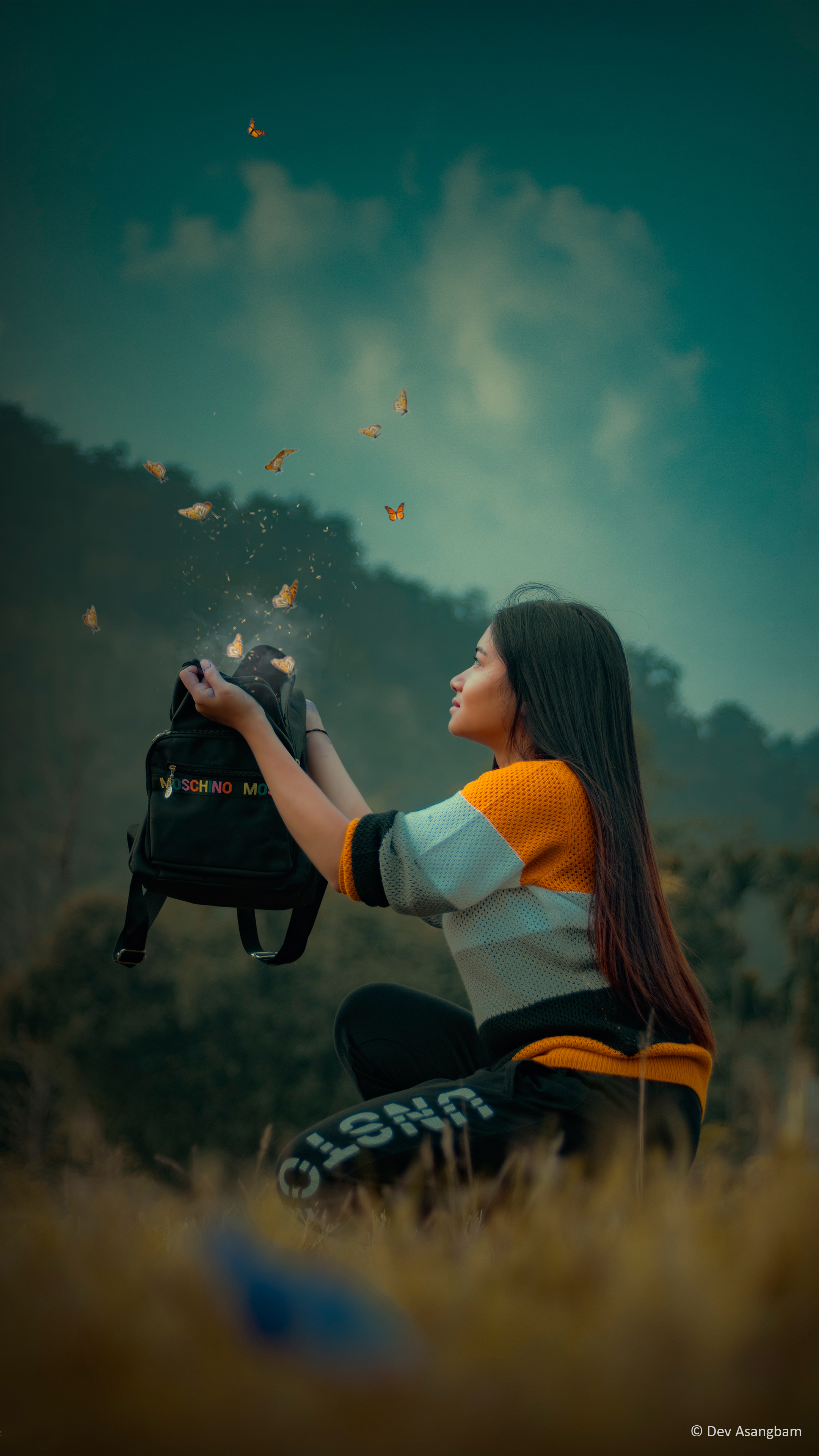 Girl Fantasy Butterflies Photography 4K Ultra HD Mobile Wallpaper