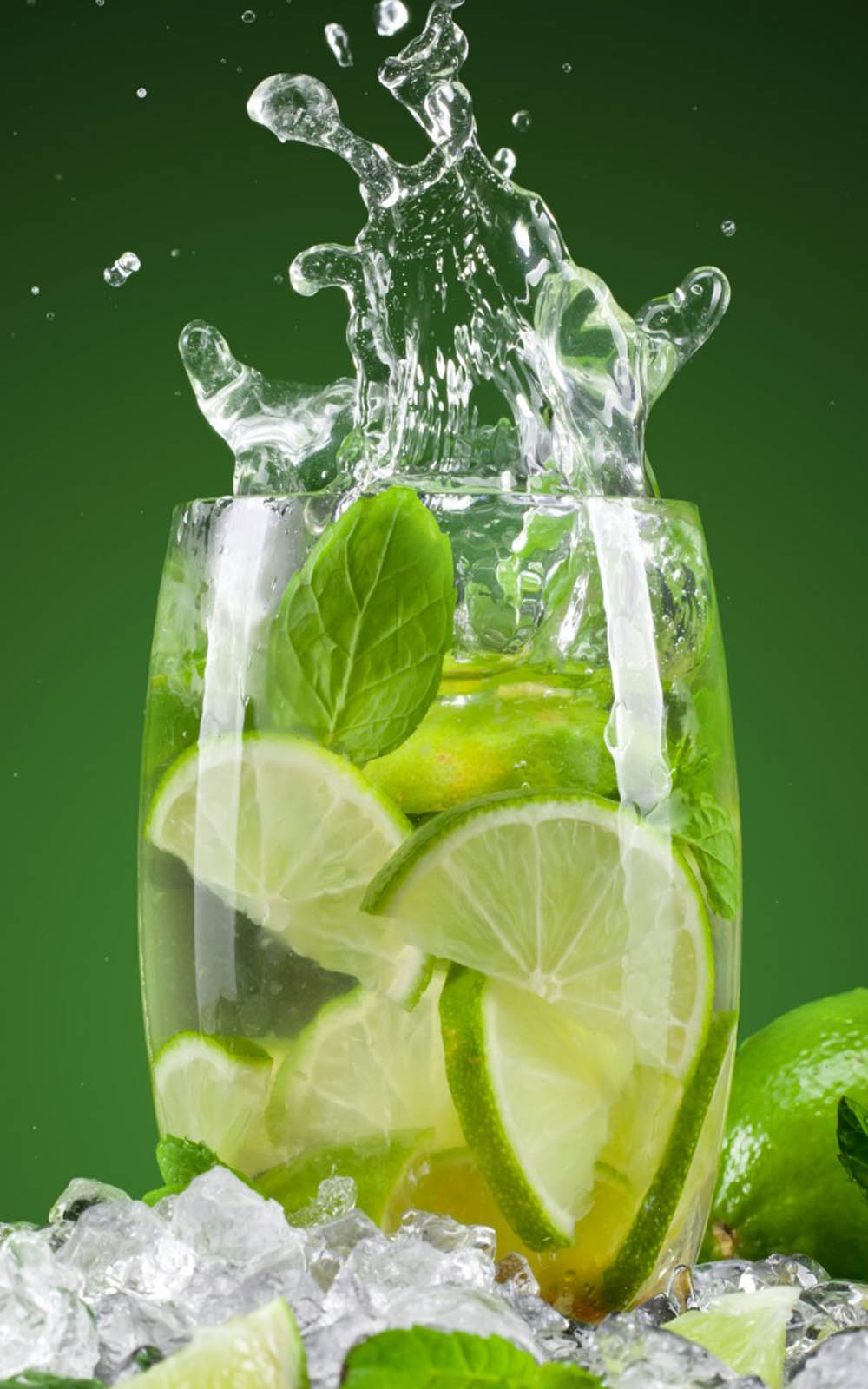 Lime Mint Water Cocktails 4K Ultra HD Mobile Wallpaper
