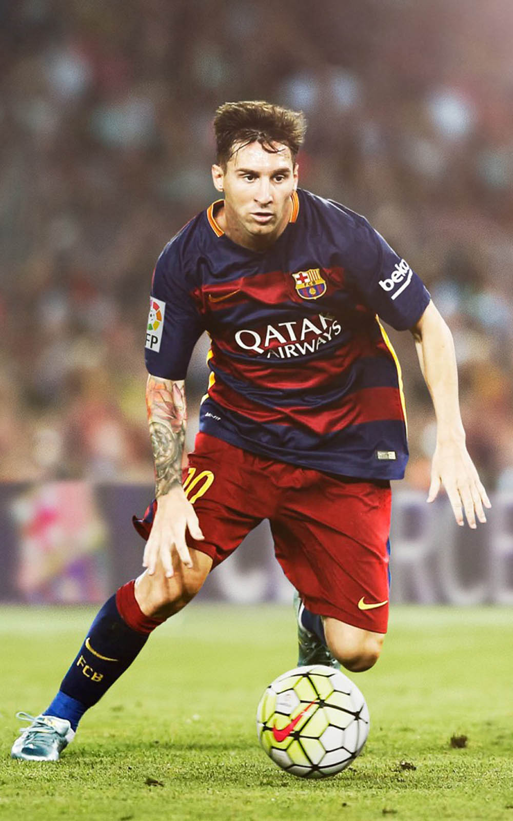 Lionel Messi Playing For FC Barcelona 4K Ultra HD Mobile Wallpaper