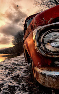 Abandoned Car In River Side Preview