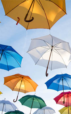 Colorful Flying Umbrellas Preview