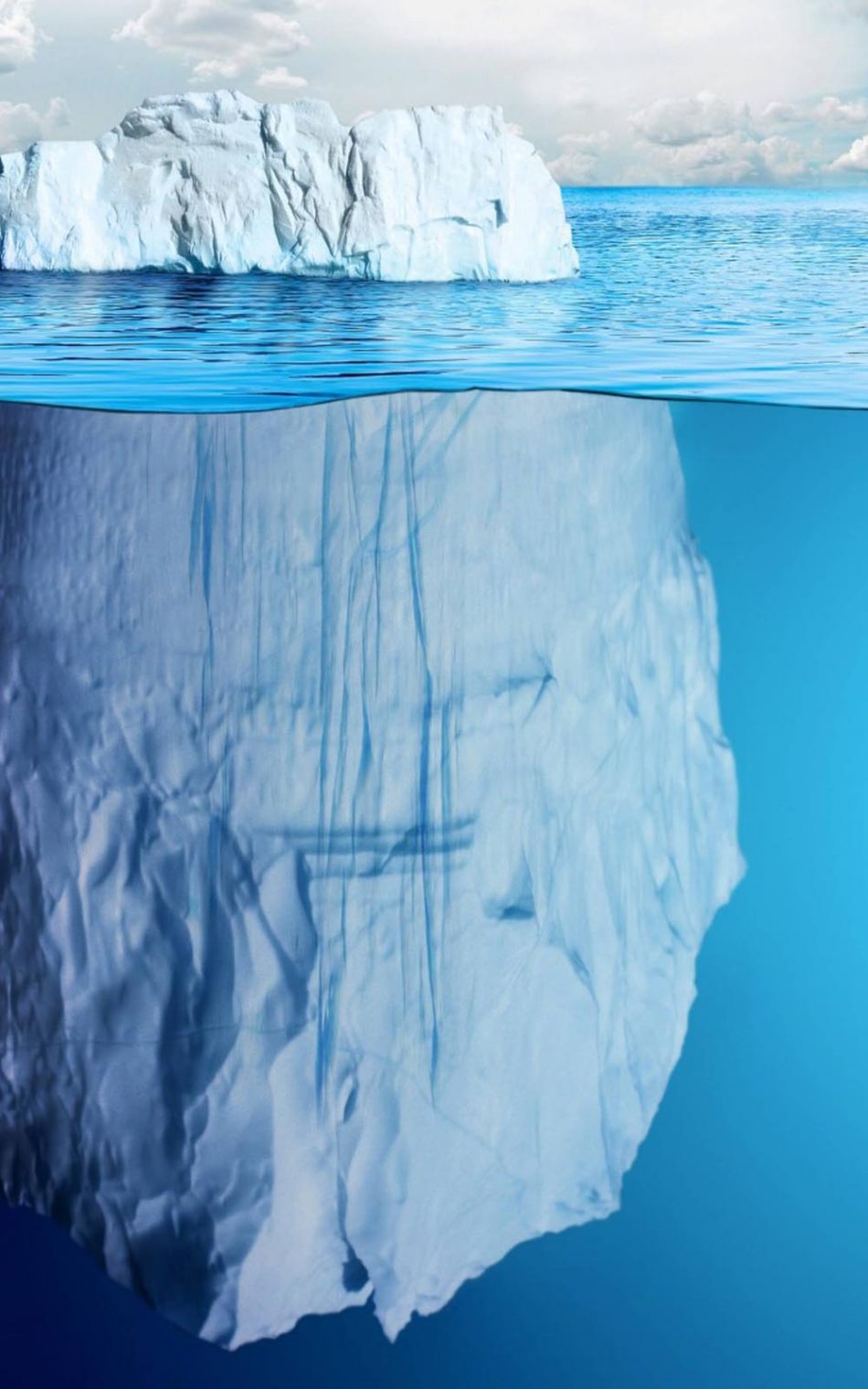 Invisible Part of Iceberg Under Sea