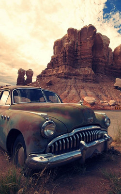 Abandoned Old Buick Mobile Wallpaper Preview
