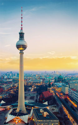 Evening View of Fernsehturm Berlin TV Tower Mobile Wallpaper Preview