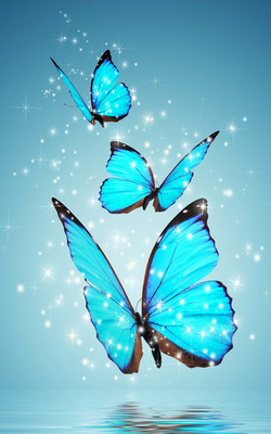 Magical Blue Butterfly Mobile Wallpaper Preview