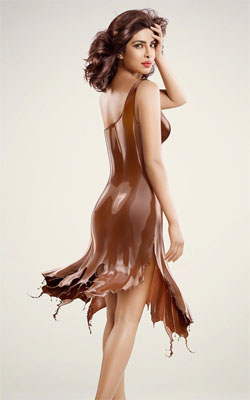 Priyanka Chopra in Chocolate Dress Mobile Wallpaper Preview