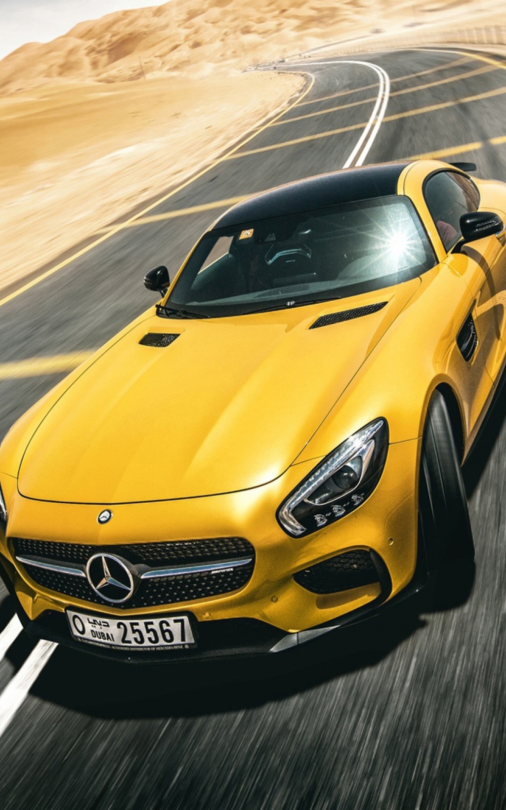Yellow Mercedes Benz AMG GT S - Download Free HD Mobile Wallpapers