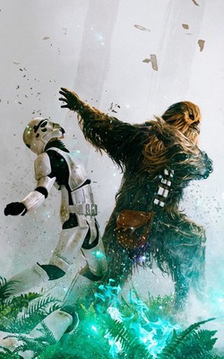 Chewbacca Stormtroopers Mobile Wallpaper Preview