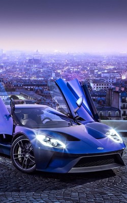 Ford GT City View Mobile Wallpaper Preview