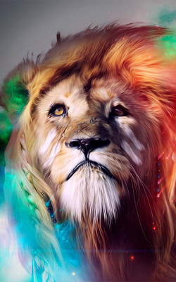 Lion Artwork Mobile Wallpaper Preview