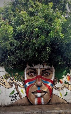 Street Tree Graffiti Mobile Wallpaper Preview