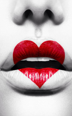 Red Love Lips Mobile Wallpaper Preview