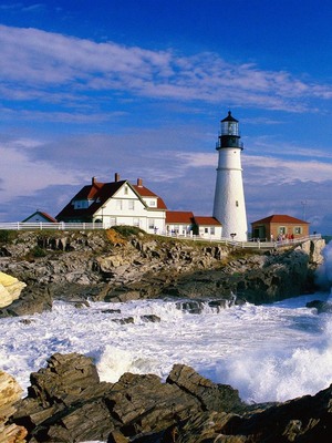 A Light House In Portland HD Mobile Wallpaper Preview