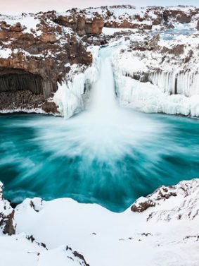 Aldeyjarfoss Waterfall Iceland In Winter HD Mobile Wallpaper Preview