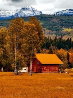 Autumn Country Side Cottage HD Mobile Wallpaper Preview