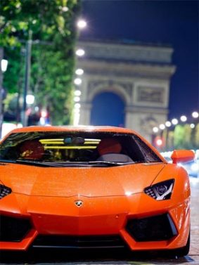 Orange Lamborghini Aventador Supercar HD Mobile Wallpaper Preview