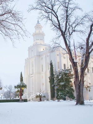St. George Temple During Winter HD Mobile Wallpaper Preview