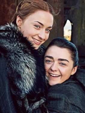 Arya And Sansa Stark In Game of Thrones 7 HD Mobile Wallpaper Preview