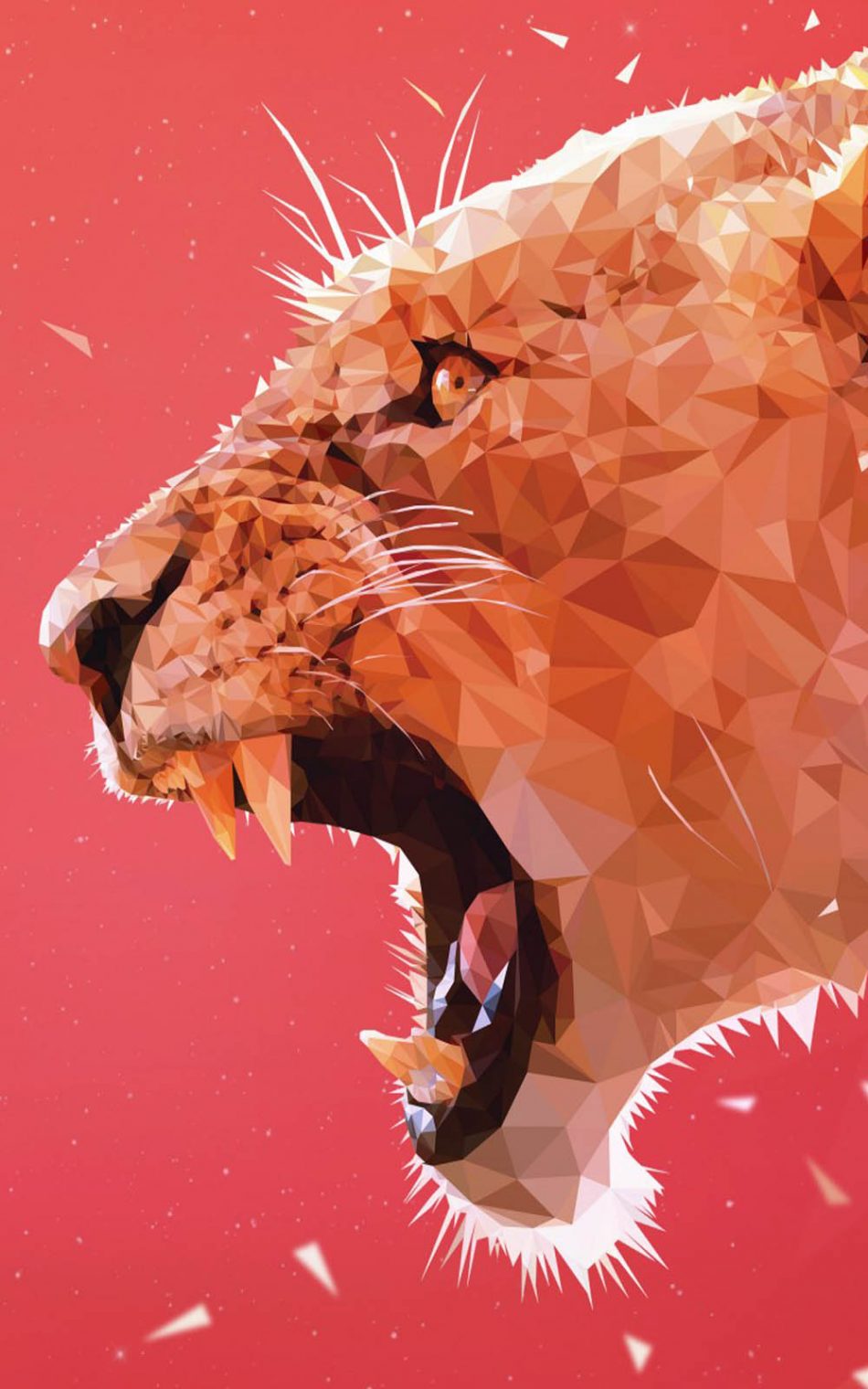 Roaring Lion Abstract Artwork HD Mobile Wallpaper