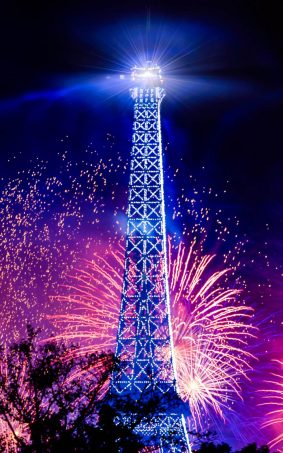 Eiffel Tower Holiday Fireworks HD Mobile Wallpaper