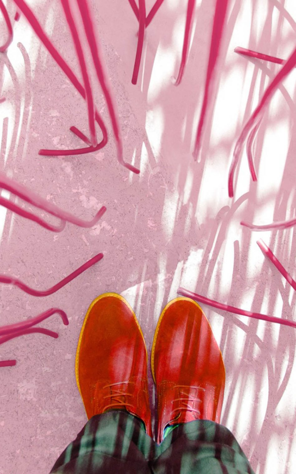 Pink Strings Red Shoes HD Mobile Wallpaper