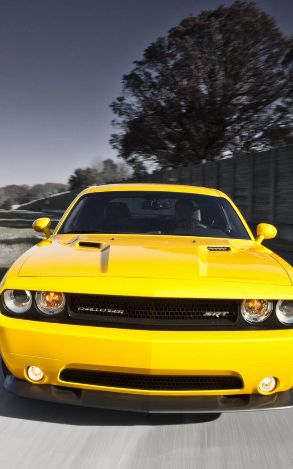 Yellow Dodge Challenger SRT HD Mobile Wallpaper