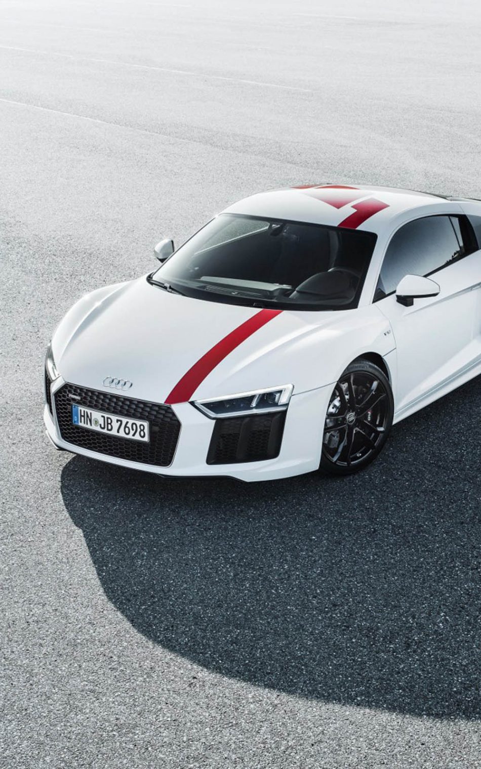 White Audi R8 V10 RWS 2018 HD Mobile Wallpaper