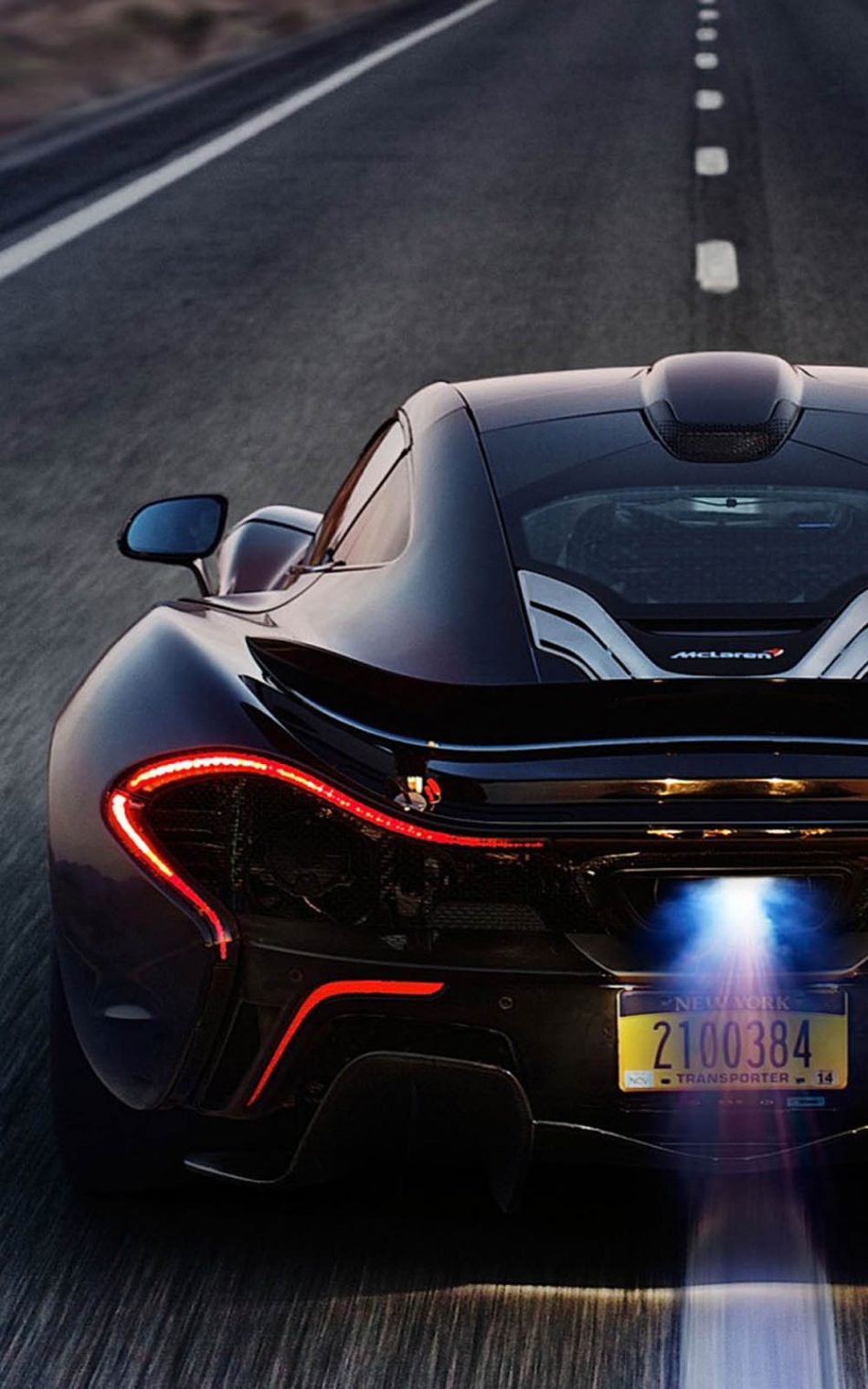 Black McLaren P1 On Race Track HD Mobile Wallpaper