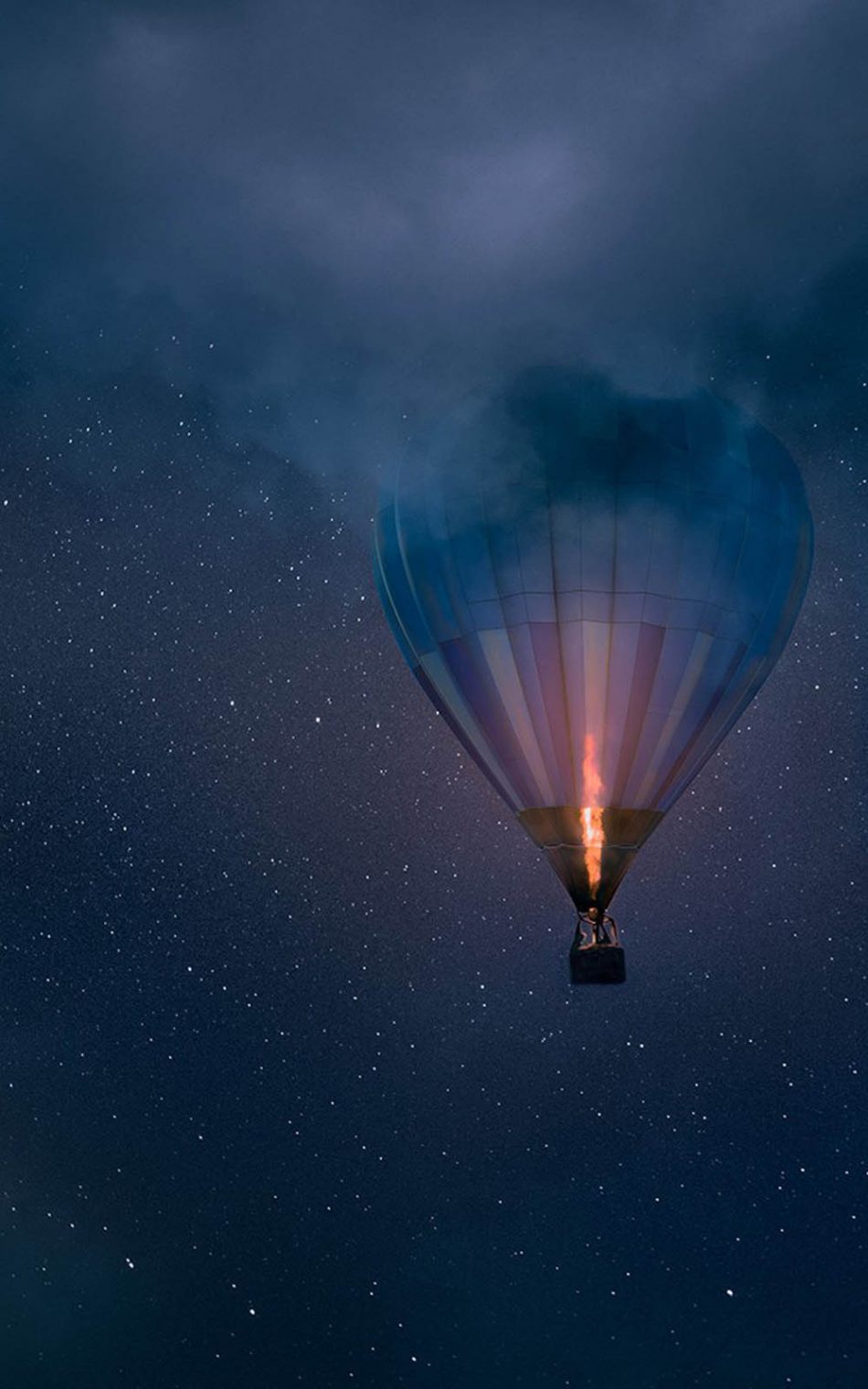 Night Air Balloon Flight HD Mobile Wallpaper