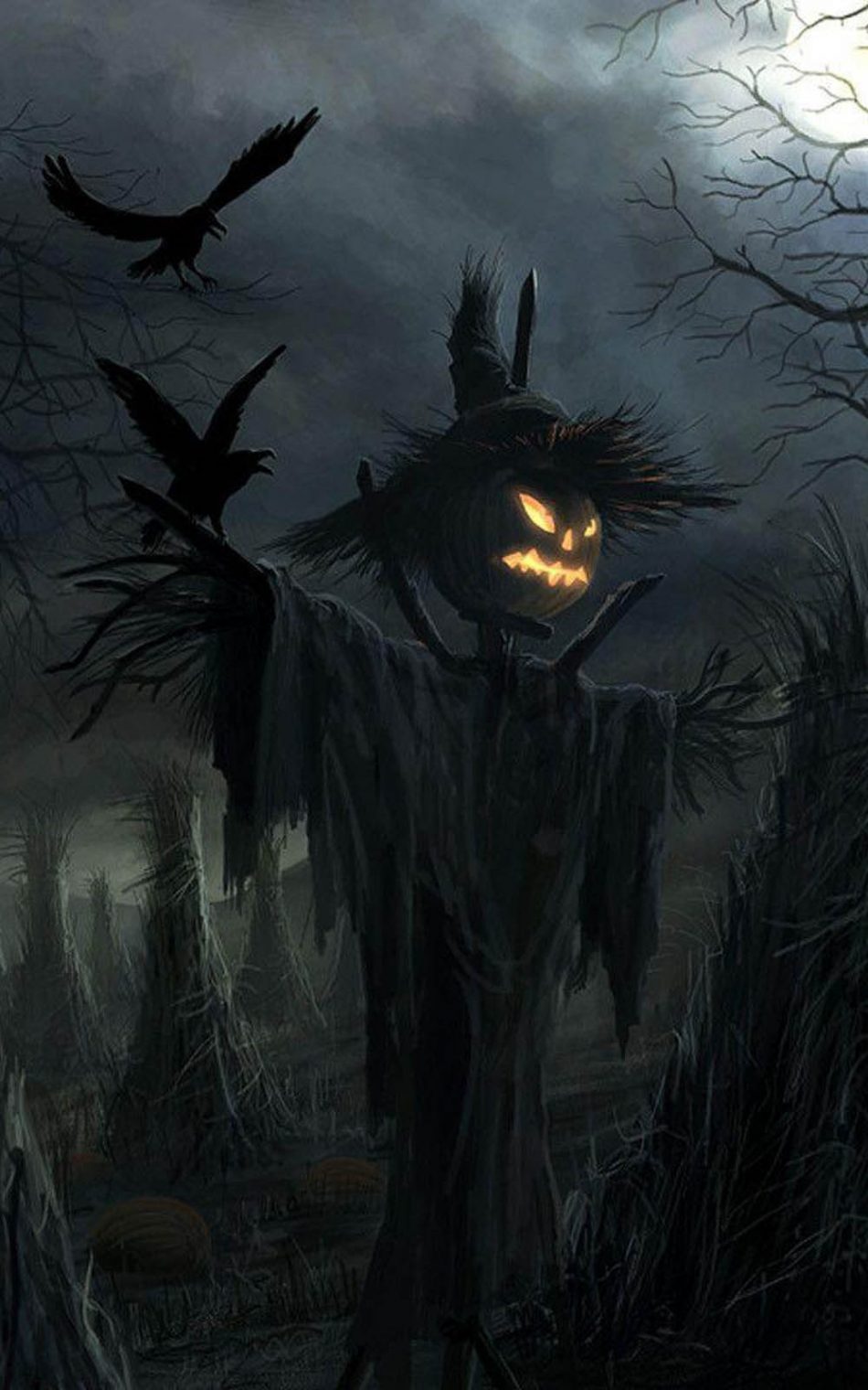 Scary Halloween Scarecrow HD Mobile Wallpaper