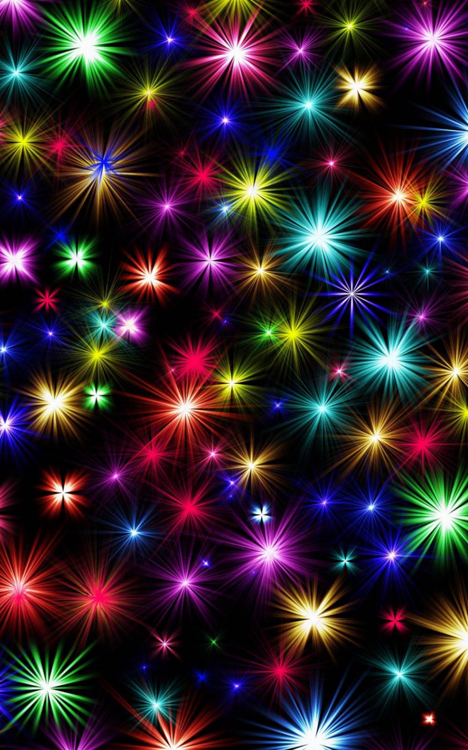 Colorful Shining Fireworks HD Mobile Wallpaper