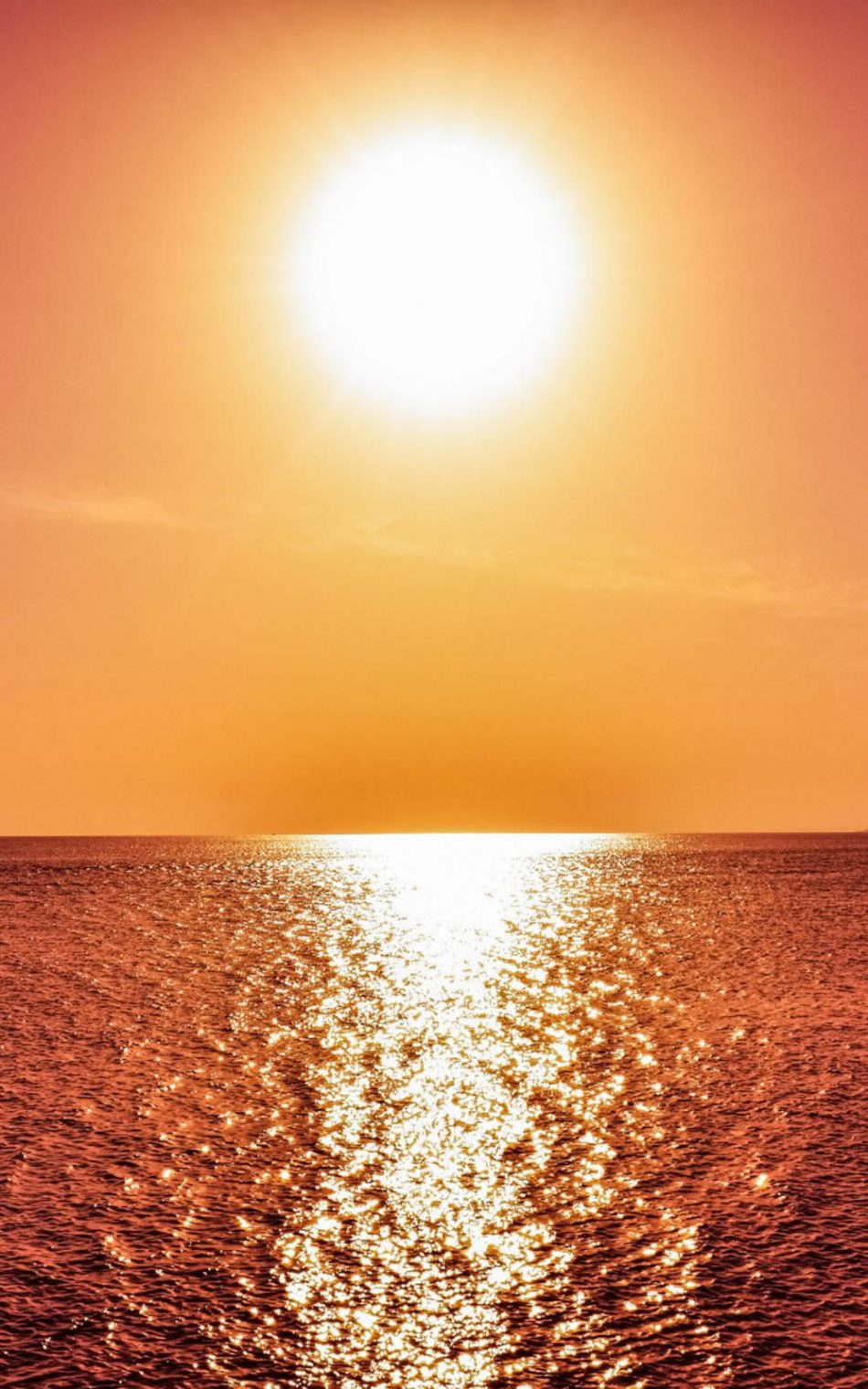 Golden Sunset Over The Sea HD Mobile Wallpaper