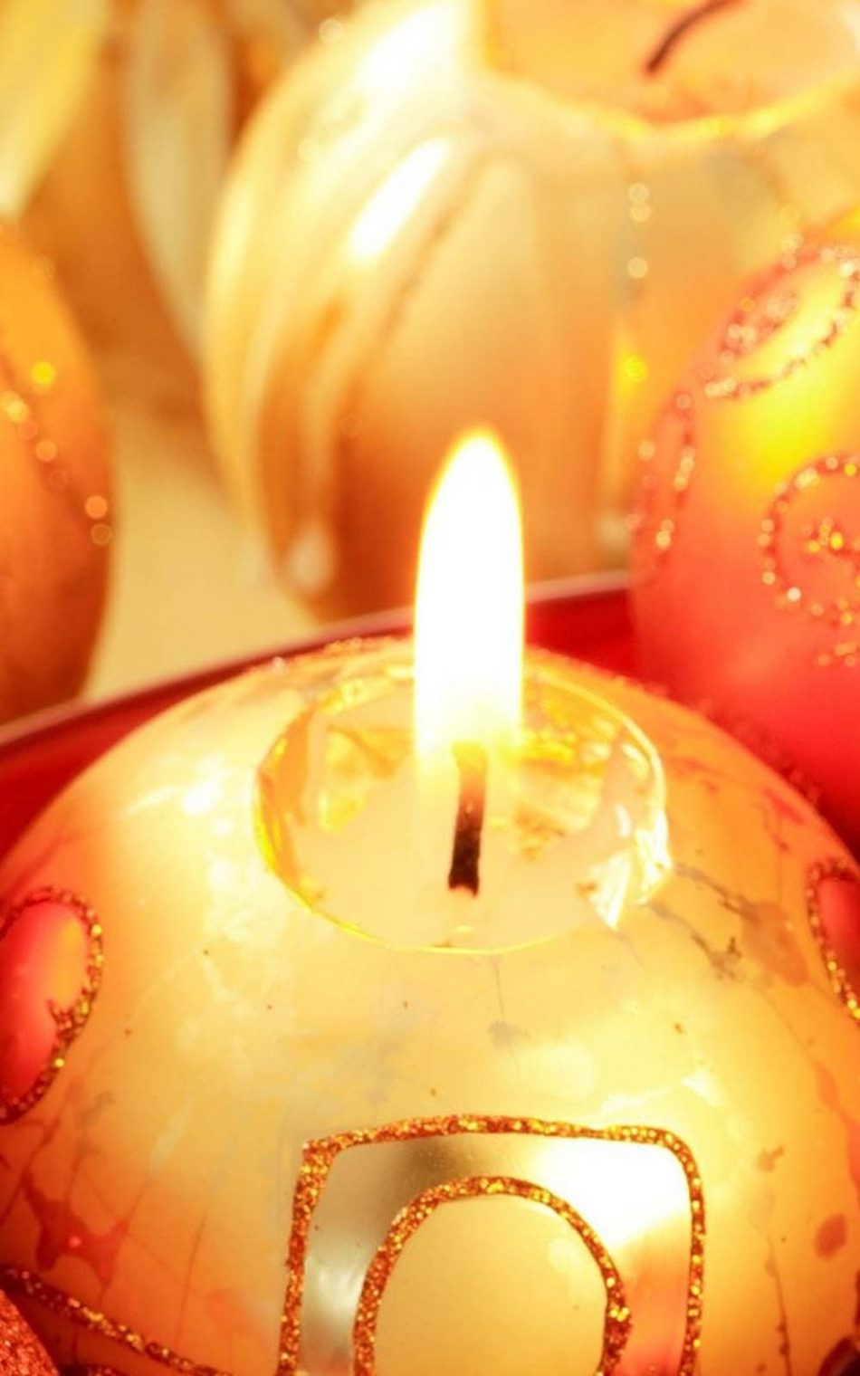 Christmas Candles Decoration HD Mobile Wallpaper