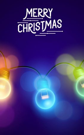 Merry Christmas Colorful Lights HD Mobile Wallpaper