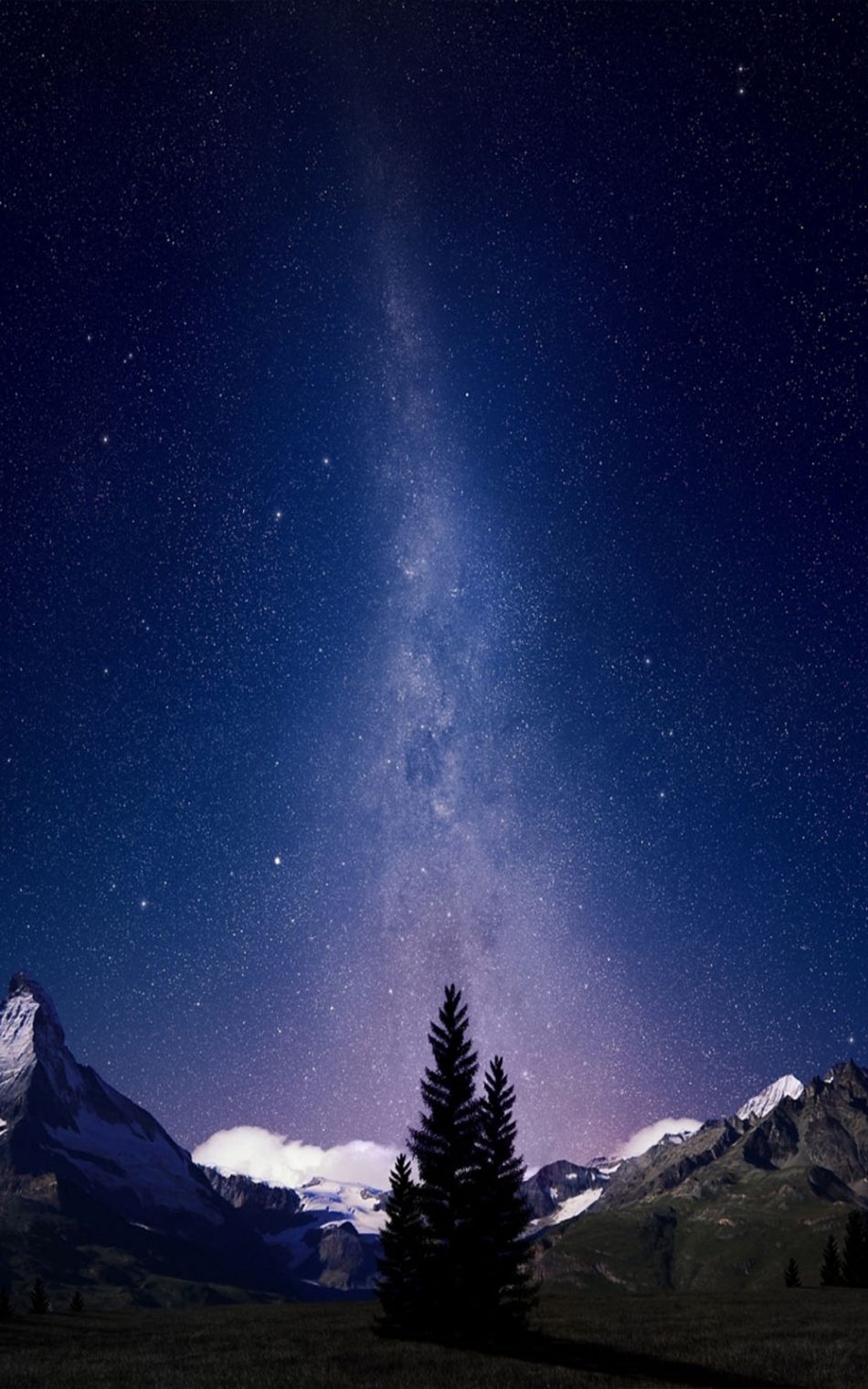 Milky Way Night Sky Mountains HD Mobile Wallpaper