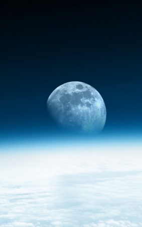 Moon Horizon Blue Space HD Mobile Wallpaper