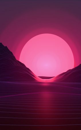 Neon Pink Sunset Artwork HD Mobile Wallpaper