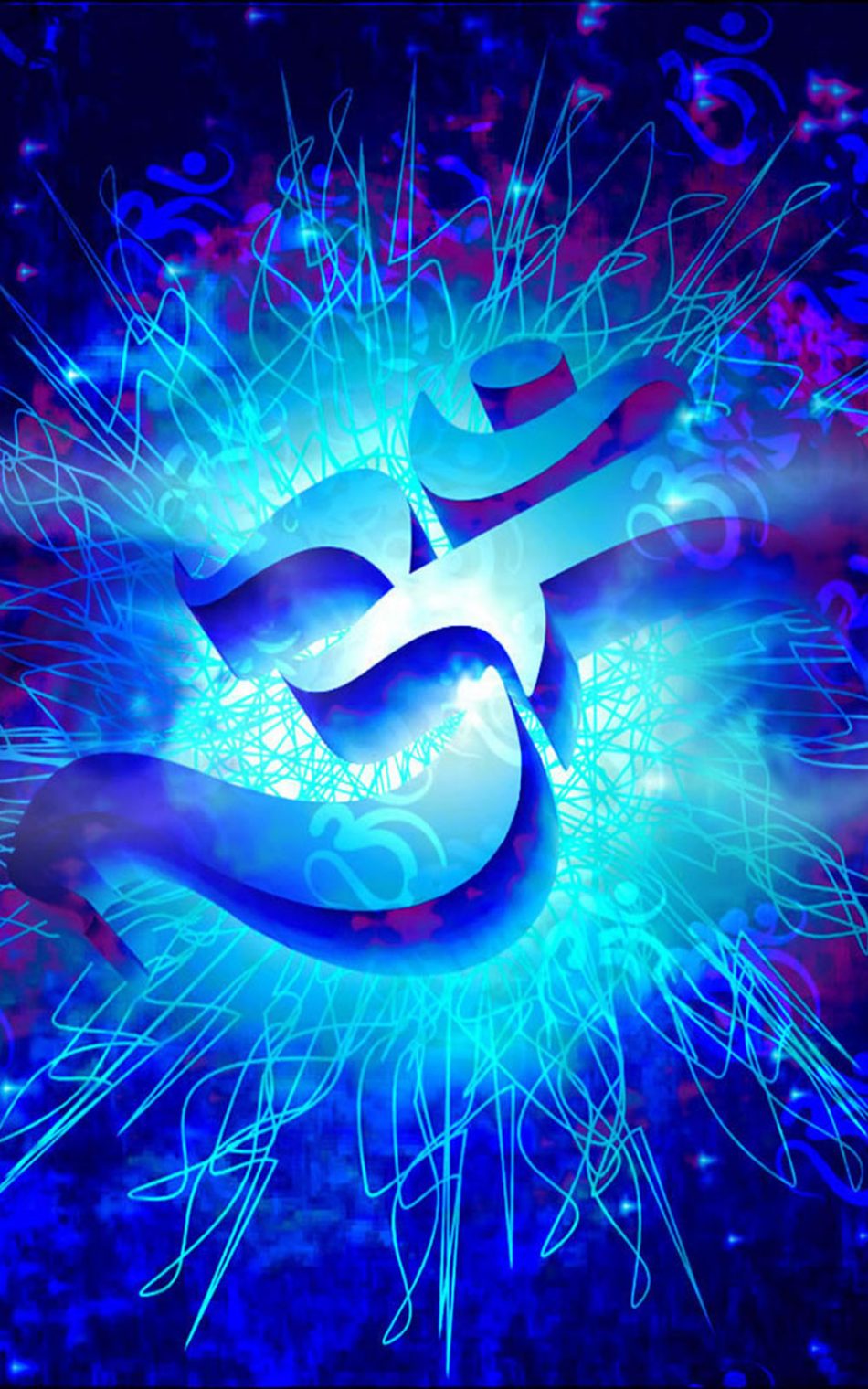 Om Peace 3D Blue 4K Ultra HD Mobile Wallpaper