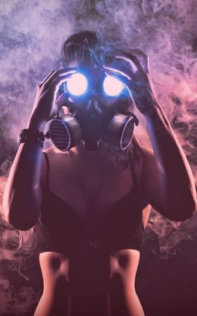 Hot Girl Wearing Gas Mask HD Mobile Wallpaper