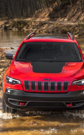 Red Jeep Cherokee Trailhawk HD Mobile Wallpaper