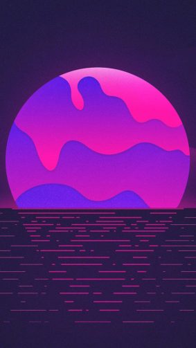 Neon Purple Sunset HD Mobile Wallpaper