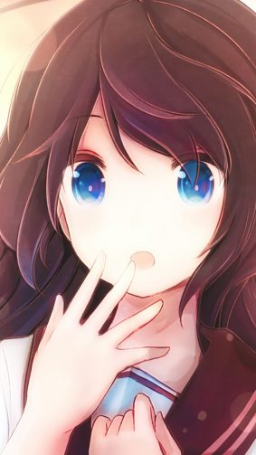 Blue Eyes Anime Girl HD Mobile Wallpaper