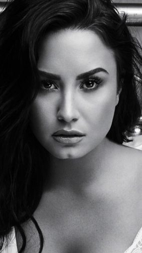 Demi Lovato Hot Black & White Photoshoot HD Mobile Wallpaper