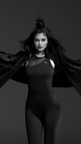 Kylie Jenner Puma Black & White Photoshoot HD Mobile Wallpaper